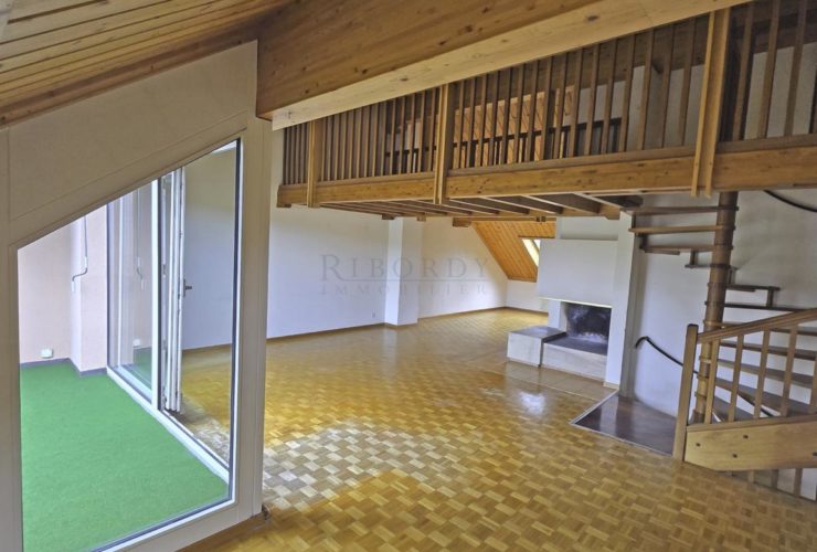 Versoix, spacieux appartement en duplex de 166 m2 avec cheminée, balcon et garage